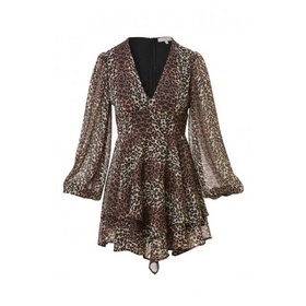 Rochie scurta din voal animal print