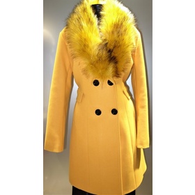 Palton cu guler din blana ecologica